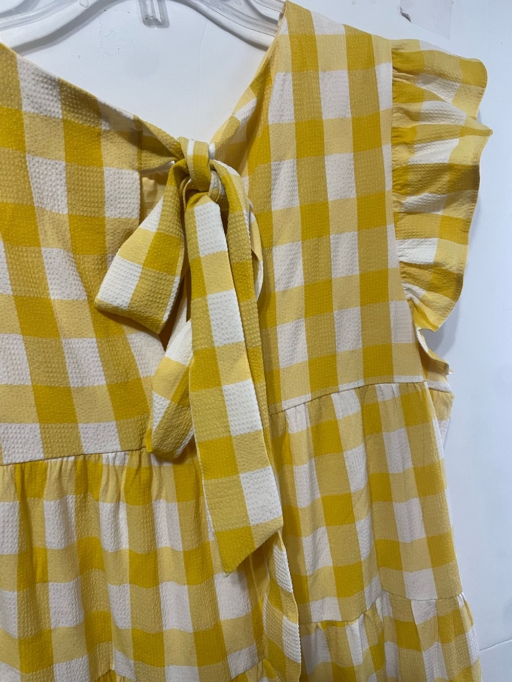 English Factory Sweet gingham yellow tiered baby doll maxi dress size M - Picture 10 of 16